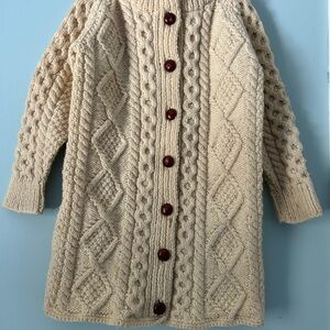 Vintage Wool Cable Knit Cream Sweater